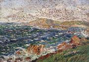 Paul Signac stiff northwest breeze France oil painting artist